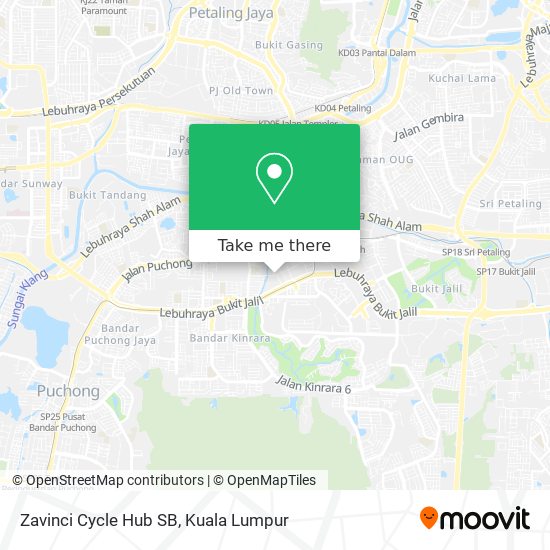 Zavinci Cycle Hub SB map