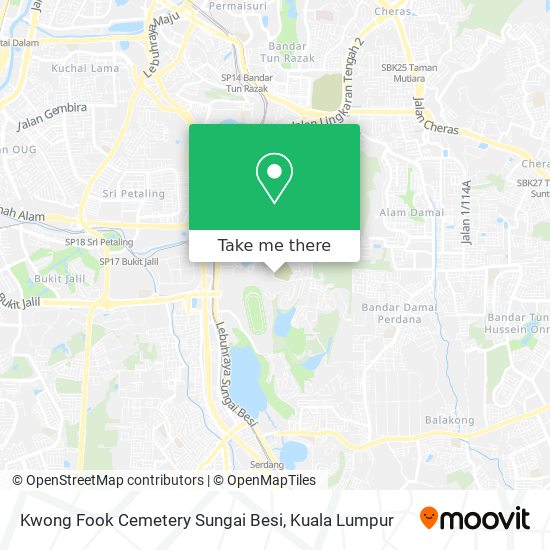 Kwong Fook Cemetery Sungai Besi map