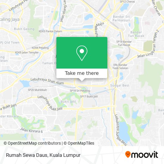 Rumah Sewa Daus map