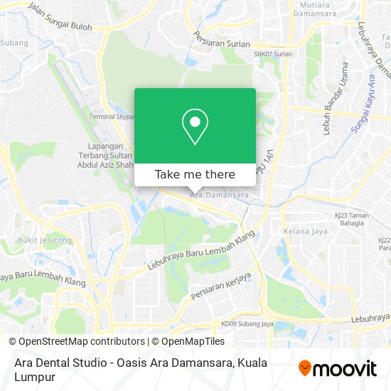 Peta Ara Dental Studio - Oasis Ara Damansara