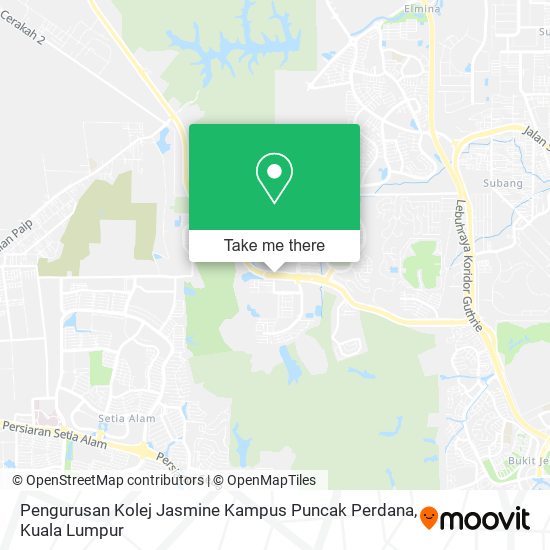 Pengurusan Kolej Jasmine Kampus Puncak Perdana map
