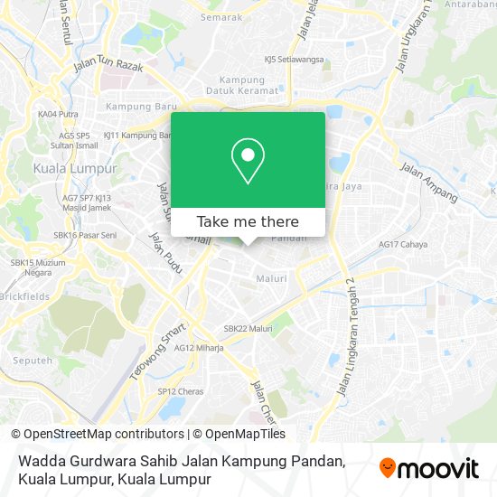 Peta Wadda Gurdwara Sahib Jalan Kampung Pandan, Kuala Lumpur