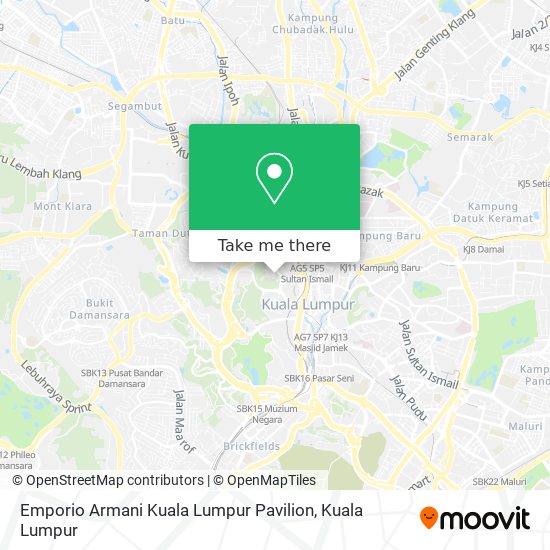Peta Emporio Armani Kuala Lumpur Pavilion
