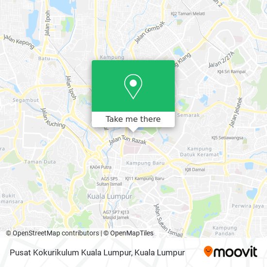 Peta Pusat Kokurikulum Kuala Lumpur