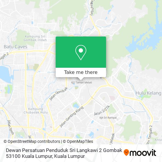 Peta Dewan Persatuan Penduduk Sri Langkawi 2 Gombak 53100 Kuala Lumpur