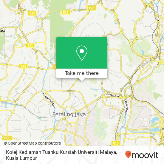 Peta Kolej Kediaman Tuanku Kursiah Universiti Malaya