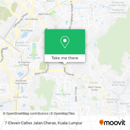 Peta 7-Eleven-Caltex Jalan Cheras