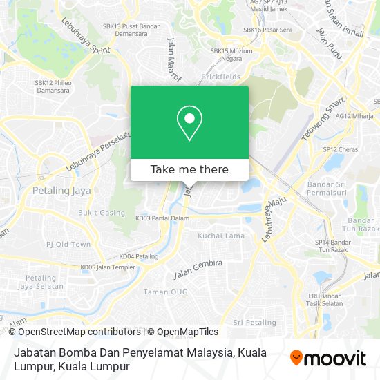 Jabatan Bomba Dan Penyelamat Malaysia, Kuala Lumpur map