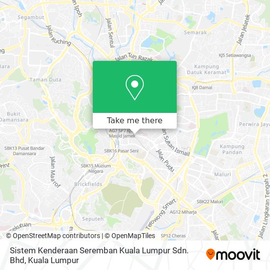 Sistem Kenderaan Seremban Kuala Lumpur Sdn. Bhd map