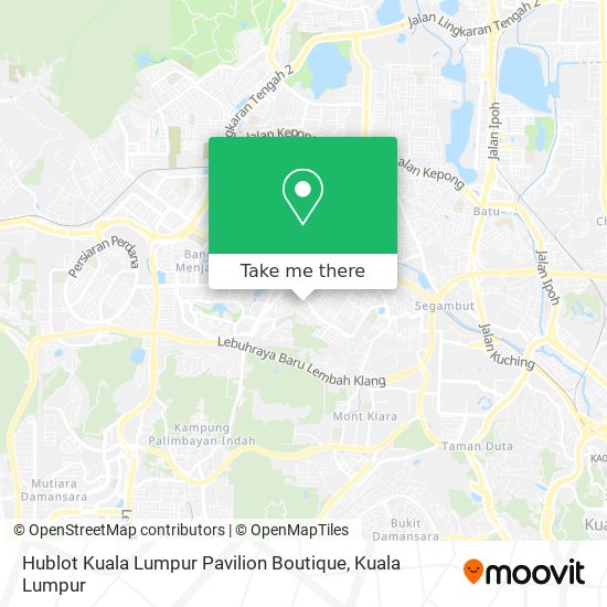 Hublot Kuala Lumpur Pavilion Boutique map