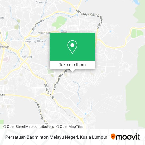 Peta Persatuan Badminton Melayu Negeri