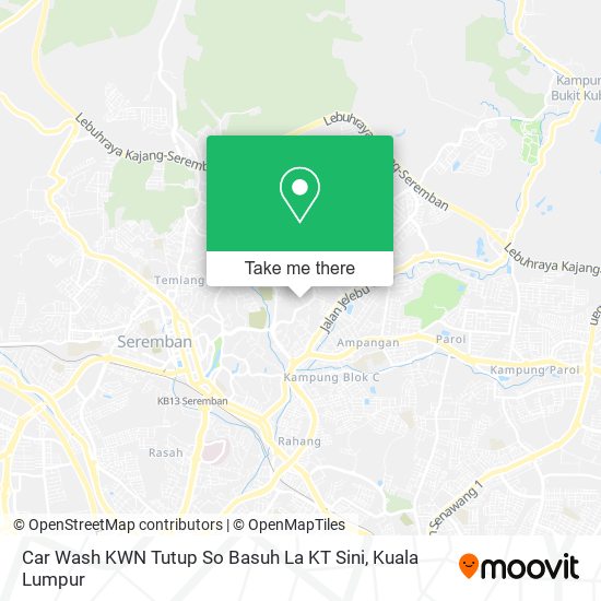 Peta Car Wash KWN Tutup So Basuh La KT Sini