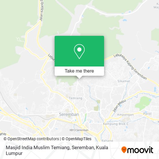 Masjid India Muslim Temiang, Seremban map