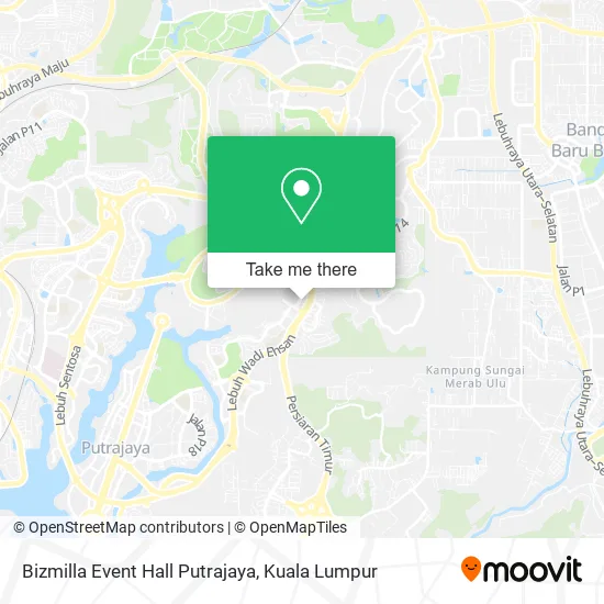 Bizmilla Event Hall Putrajaya map
