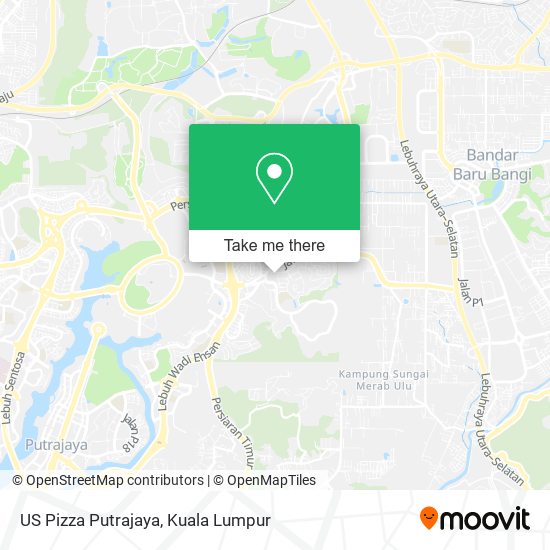 US Pizza Putrajaya map