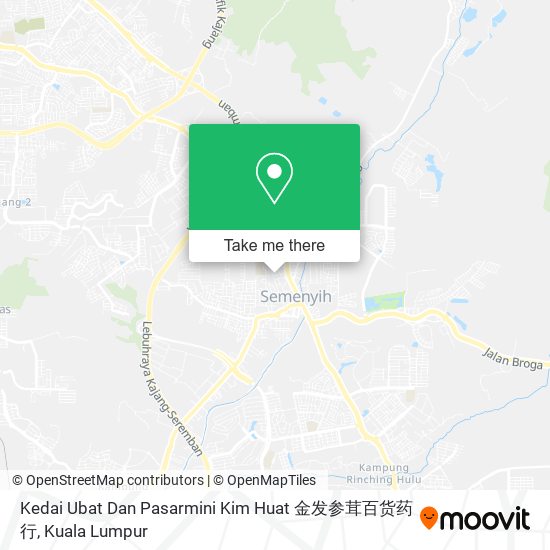 Peta Kedai Ubat Dan Pasarmini Kim Huat 金发参茸百货药行