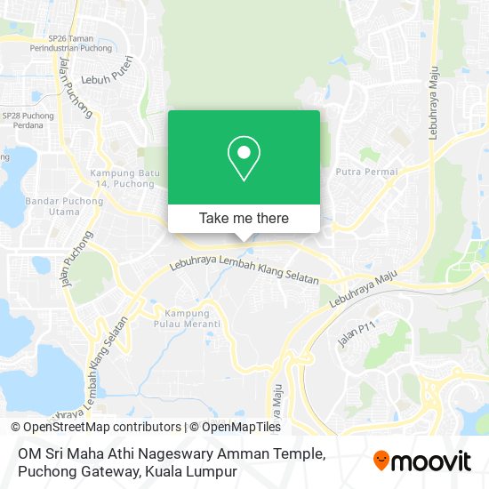 Peta OM Sri Maha Athi Nageswary Amman Temple, Puchong Gateway