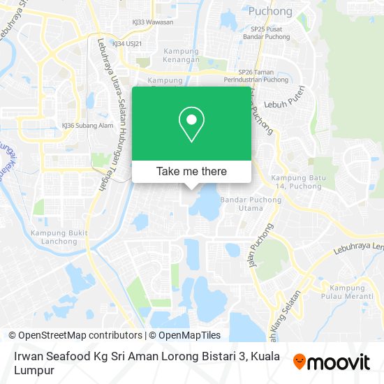 Irwan Seafood Kg Sri Aman Lorong Bistari 3 map