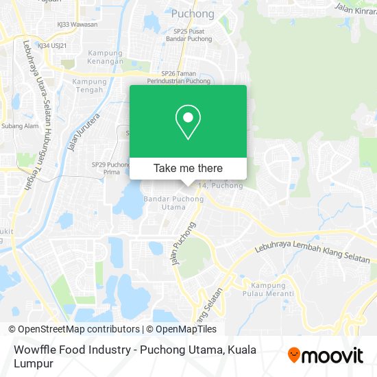 Peta Wowffle Food Industry - Puchong Utama