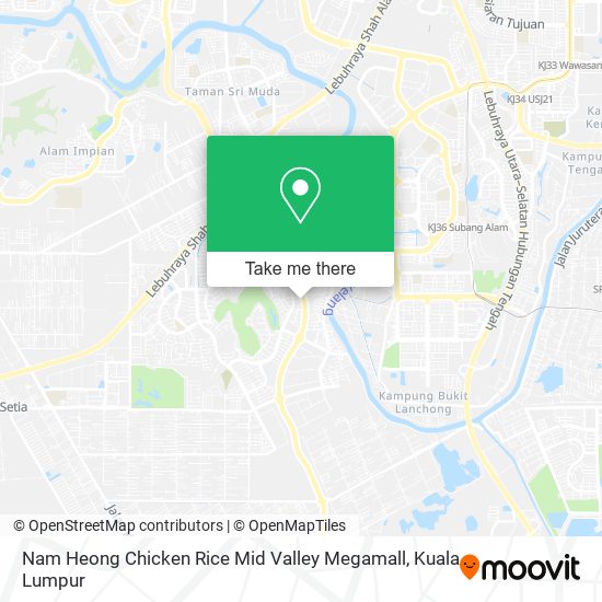 Peta Nam Heong Chicken Rice Mid Valley Megamall