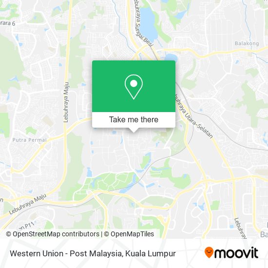 Western Union - Post Malaysia map