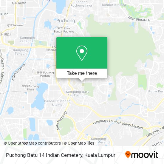 Puchong Batu 14 Indian Cemetery map