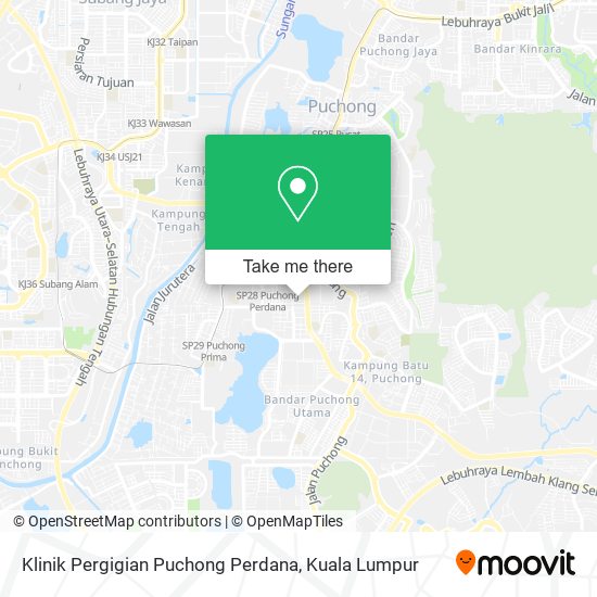 Peta Klinik Pergigian Puchong Perdana