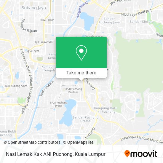 Nasi Lemak Kak ANI Puchong map