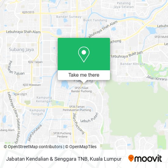 Jabatan Kendalian & Senggara TNB map