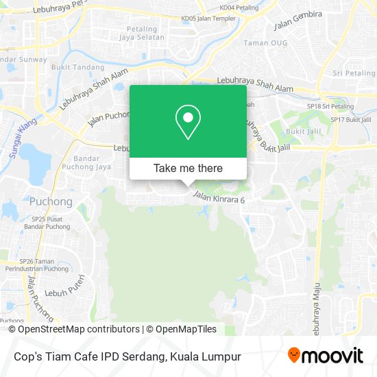 Peta Cop's Tiam Cafe IPD Serdang