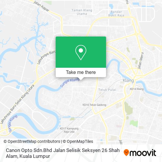 Canon Opto Sdn.Bhd Jalan Selisik Seksyen 26 Shah Alam map