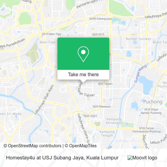 Homestay4u at USJ Subang Jaya map
