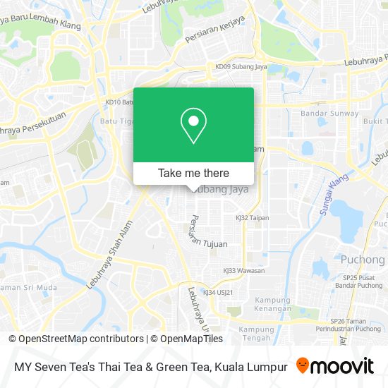 MY Seven Tea's Thai Tea & Green Tea map