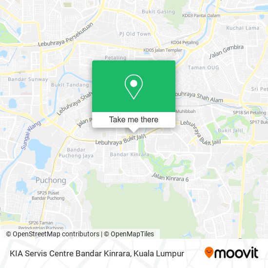 Peta KIA Servis Centre Bandar Kinrara