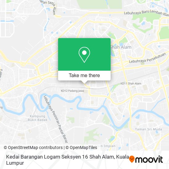 Peta Kedai Barangan Logam Seksyen 16 Shah Alam