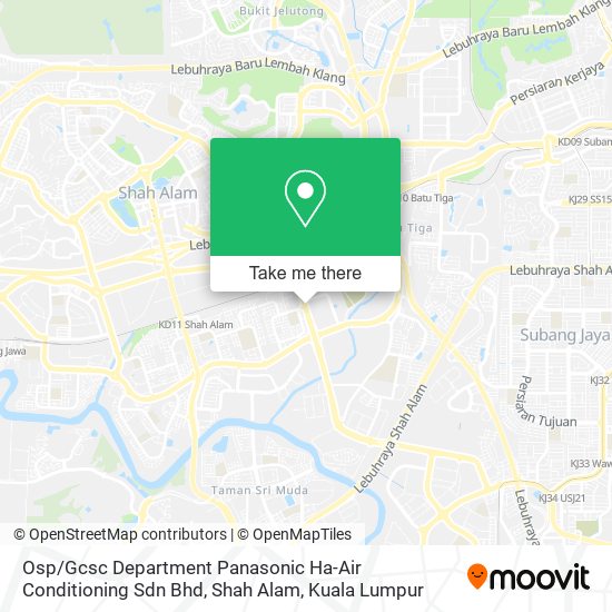 Osp / Gcsc Department Panasonic Ha-Air Conditioning Sdn Bhd, Shah Alam map