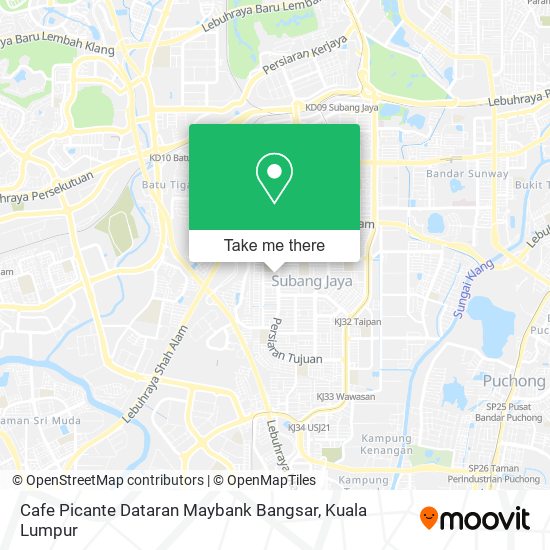 Peta Cafe Picante Dataran Maybank Bangsar