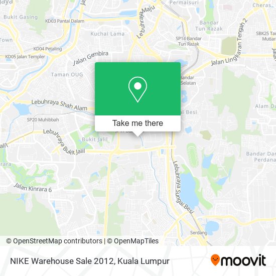 NIKE Warehouse Sale 2012 map