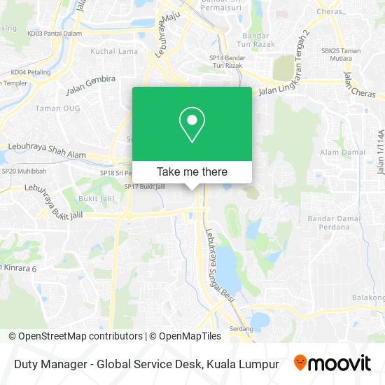 Duty Manager - Global Service Desk map