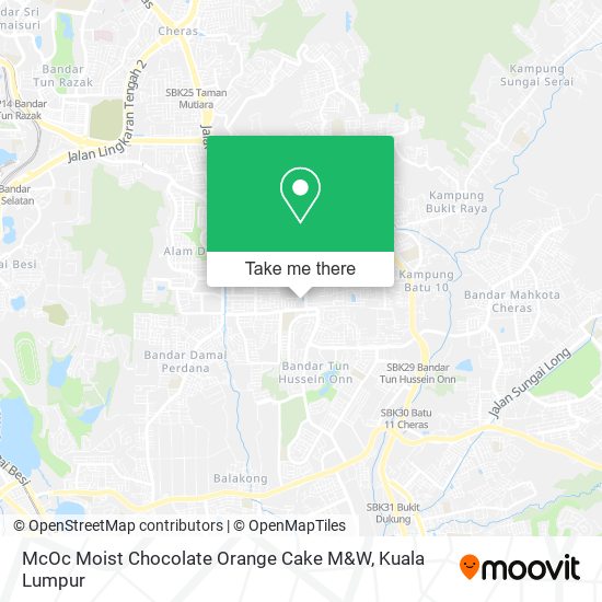 McOc Moist Chocolate Orange Cake M&W map