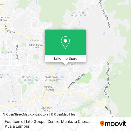 Fountain of Life Gospel Centre, Mahkota Cheras map
