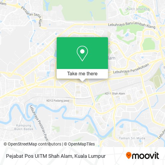 Peta Pejabat Pos UITM Shah Alam