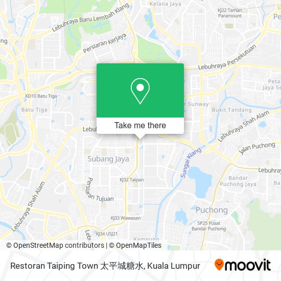 Restoran Taiping Town 太平城糖水 map