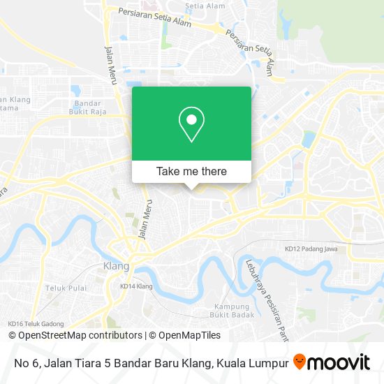 No 6, Jalan Tiara 5 Bandar Baru Klang map