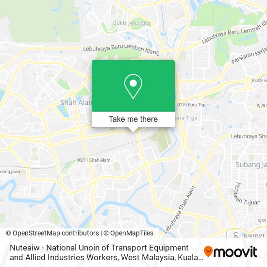Nuteaiw - National Unoin of Transport Equipment and Allied Industries Workers, West Malaysia map