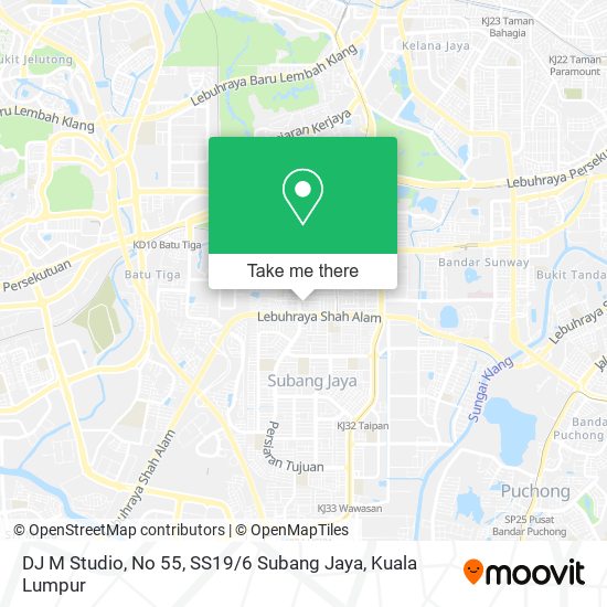 Peta DJ M Studio, No 55, SS19 / 6 Subang Jaya
