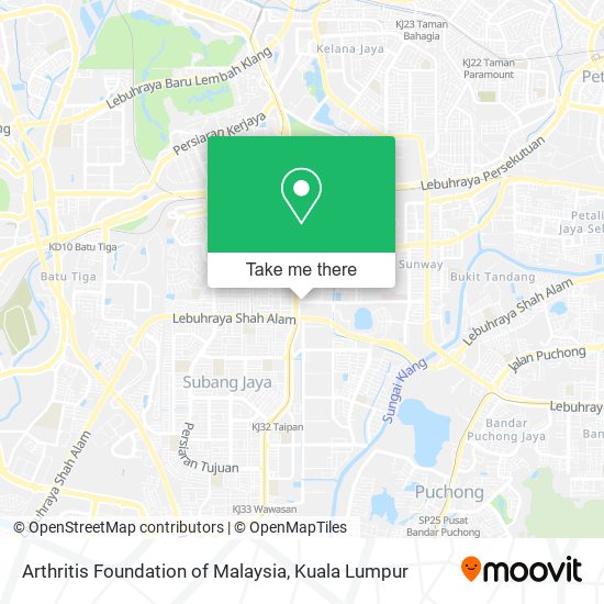 Arthritis Foundation of Malaysia map