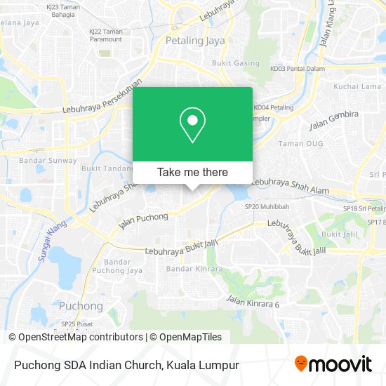 Puchong SDA Indian Church map