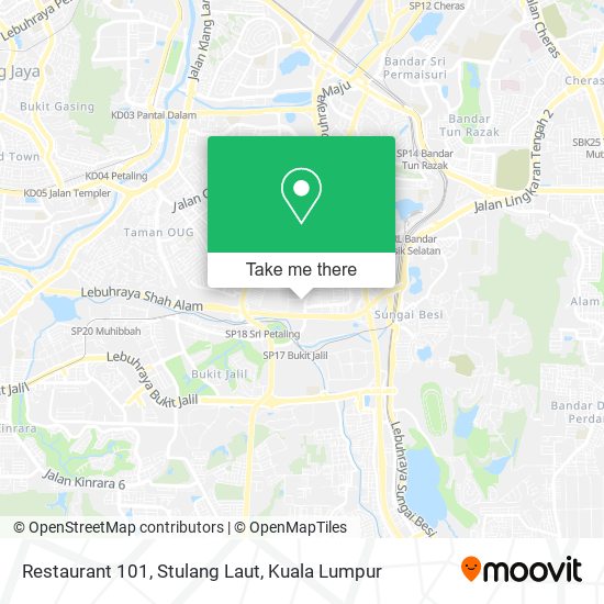 Restaurant 101, Stulang Laut map