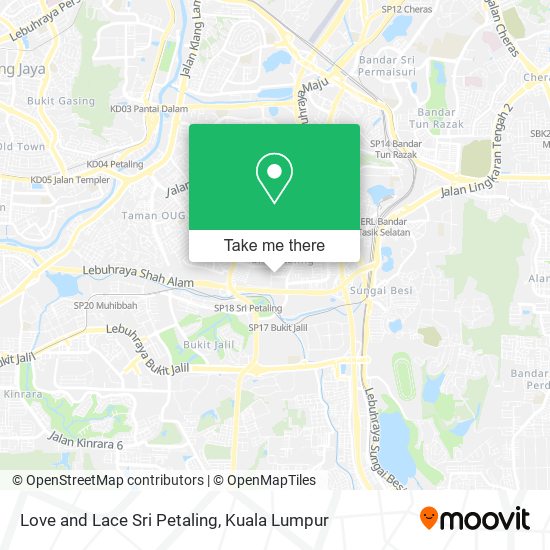 Love and Lace Sri Petaling map